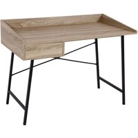 Neuwertig] Konsolentisch HHG 811, Schminktisch Ablagentisch, Schublade 3D-Struktur 98x114x60cm MVG-zertifiziert Eiche-Optik von HHG