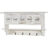 Hegele - neuwertig] Küchenregal HHG-355, Haushaltsregal Regal, Vintage mit 5 Schubladen 32x65x13cm Shabby Look, weiß von HEGELE