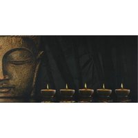 Neuwertig] LED-Bild, Leinwandbild Wandbild Leuchtbild, Timer MVG-zertifiziert 110x55cm Buddha, flackernd - multicolour von HHG