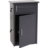 HHG - neuwertig] Paketkasten 266, Paketbox Paketfach Paketstation Briefkasten 2 Fächer, Stahl 78x49x38cm dunkelgrau von HHG