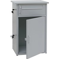 HHG - neuwertig] Paketkasten 266, Paketbox Paketfach Paketstation Briefkasten 2 Fächer, Stahl 78x49x38cm hellgrau von HHG