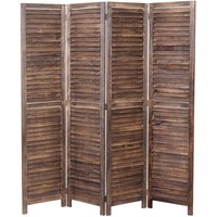 HHG - neuwertig] Paravent 836, Raumteiler Trennwand Sichtschutz, Shabby-Look Vintage, 170x160cm braun von HHG