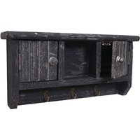 HHG - neuwertig] Schlüsselbrett 461, Schlüsselkasten Schlüsselboard mit Türen, Massiv-Holz MVG-zertifiziert shabby grau von HHG