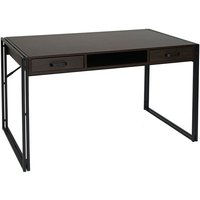 Neuwertig] Schreibtisch HHG 594, Bürotisch Computertisch, 122x70cm 3D-Struktur dunkelbraun - brown von HHG