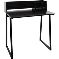 Neuwertig] Schreibtisch HHG 770, Laptoptisch Bürotisch, 82x51cm 3D-Struktur, Metall mdf schwarz - black von HHG