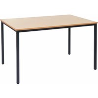 HHG - neuwertig] Schreibtisch Petrila, Konferenztisch Bürotisch Seminartisch, 120x80cm mdf Buche-Optik - brown von HHG