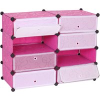 Neuwertig] Schuhschrank HHG 604, Schuhablage Schrank Steckregal Aufbewahrung, 8 Fächer 73x92x36cm rosa - pink von HHG