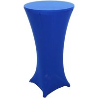Neuwertig] Set Stehtisch + Stehtischhusse HHG 097, Bistrotisch Tischhusse, klappbar höhenverstellbar ø 60cm Husse blau von HHG