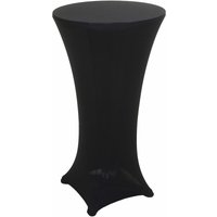 Neuwertig] Set Stehtisch + Stehtischhusse HHG 097, Bistrotisch Tischhusse, klappbar höhenverstellbar ø 60cm Husse schwarz von HHG