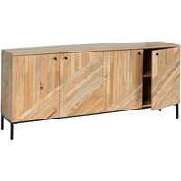 Neuwertig] Sideboard HHG 179, Kommode Schrank Anrichte, Massiv-Holz Mango 79x176x42cm, natur - brown von HHG