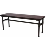 Neuwertig] Sitzbank HHG 488b, Esszimmerbank Bank Hocker, Ulme Holz Industriedesign, 120x35cm MVG-zertifiziert, schwarz-braun - brown von HHG