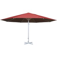 HHG - neuwertig] Sonnenschirm Carpi ii, Gastronomie Marktschirm, ø 5m Polyester/Alu Mast weiß 28kg rot ohne Ständer von HHG
