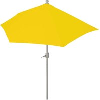 Neuwertig] Sonnenschirm halbrund Lorca, Halbschirm Balkonschirm, uv 50+ Polyester/Alu 3kg 300cm gelb ohne Ständer - yellow von HHG