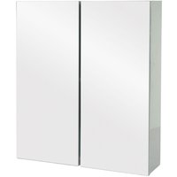 Neuwertig] Spiegelschrank HHG 807b, Badschrank Hängeschrank, 2 Regalböden hochglanz MVG-zertifiziert 70x60x16cm grau von HHG