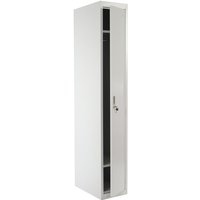 HHG - neuwertig] Spind Preston T163, Garderobenschrank Kleiderspind Umkleideschrank, Metall 180x30x50cm nach asr A4.1 grau von HHG