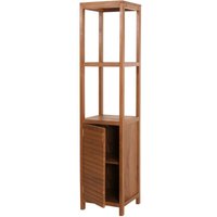 HHG - neuwertig] Teak-Regal 748, Badschrank Badregal Badezimmer, hochwertiges B-Grade-Teak (Kernholz, 20-30 Jahre), 180x40cm von HHG