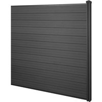 HHG - neuwertig] WPC-Sichtschutz Savoie, Windschutz Zaun, WPC-Pfosten Erweiterungselement, 1,88m anthrazit von HHG