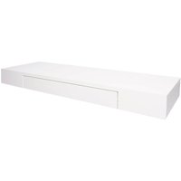 Neuwertig] Wandregal HHG 922, Schweberegal Wandboard Hängeregal Regal, Schublade Massiv-Holz 8x80x25cm weiß - white von HHG