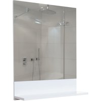 Neuwertig] Wandspiegel mit Ablage HHG 629, Badspiegel Badezimmer, hochglanz 75x80cm weiß - white von HHG