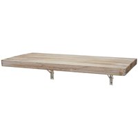 Neuwertig] Wandtisch HHG 418, Wandklapptisch Wandregal Tisch, klappbar Massiv-Holz 100x50cm naturfarben - brown von HHG