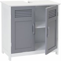 Neuwertig] Waschbeckenunterschrank HHG 146, Badschrank 60x60x30cm grau - grey von HHG