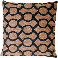 HHG - neuwertig] Zierkissen Kreise, Sofakissen Deko-Kissen mit Füllung, braun schwarz 45x45cm - brown von HHG