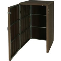 HHG - xl 1er-/2er-WPC-Mülltonnenverkleidung 025, Premium Mülltonnenbox, Metall Holzoptik, erweiterbar braun HHG - xl 1er-/2er-WPC-Mülltonnenverkleidung 025, Premium Mülltonnenbox, Metall Holzoptik, erweiterbar braun von HHG