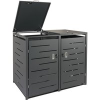 HHG - xl 2er-/4er-Mülltonnenverkleidung 821, Mülltonnenbox, erweiterbar 116x141x98cm anthrazit, Stahl 62kg HHG - xl 2er-/4er-Mülltonnenverkleidung 821, Mülltonnenbox, erweiterbar 116x141x98cm anthrazit, Stahl 62kg von HHG