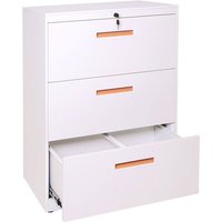 Hängeregisterschrank HHG 042, Aktenschrank Büroschrank Stahlschrank, A4 abschließbar 103x76x46cm weiß - white von HHG