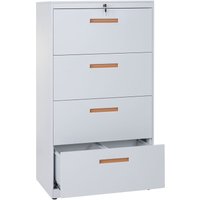 HHG - Hängeregisterschrank 042, Aktenschrank Büroschrank Stahlschrank, A4 abschließbar 132x76x46cm weiß - white von HHG