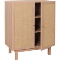Highboard HHG 394, Kommode Schrank Sideboard, Staufächer, Kubu Rattan 98x79x42cm natur von HHG