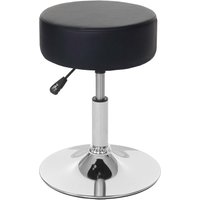 Hocker HHG 173, Sitzhocker Schminkhocker, höhenverstellbar ø 35cm Kunstleder, schwarz von HHG