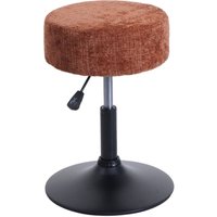 Hocker HHG 827, Sitzhocker Schminkhocker, höhenverstellbar drehbar ø 37cm Stoff Chenille (465g/m²) mvg terrakotta von HHG