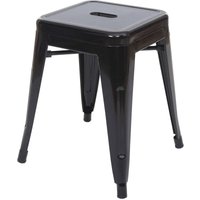 Hocker HHG 895, Metallhocker Sitzhocker, Metall Industriedesign stapelbar schwarz von HHG