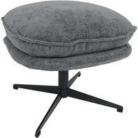 Hocker mit Polster HHG-704, Sitz-/Fußhocker Fußablage Ottomane Stoff/Textil Chenille (370 g/m²) grau von HHG