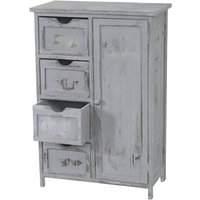 Kommode HHG-044, Schrank Schubladenkommode, Shabby-Look Vintage 82x55x30cm grau von HHG