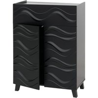 Kommode HHG 352, Schrank Sideboard Anrichte, 3D-Wellen-Design Push-to-open Türen 107x76x36cm schwarz Kommode HHG 352, Schrank Sideboard Anrichte, 3D-Wellen-Design Push-to-open Türen 107x76x36cm schwarz von HHG