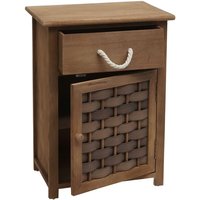 Kommode HHG 636, Schrank Schubladenschrank, Holz 55x39,5x28,5cm dunkelbraun, Polyrattan dunkelbraun - brown von HHG