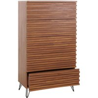 Kommode HHG-698, Highboard Schrank, 3D-Design 5 Schubladen MDF Metall 145x80x44cm Walnuss-Optik Kommode HHG-698, Highboard Schrank, 3D-Design 5 Schubladen MDF Metall 145x80x44cm Walnuss-Optik von HHG