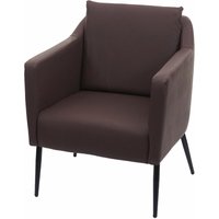 Lounge-Sessel HHG 707a, Sessel Cocktailsessel Relaxsessel Kunstleder braun - brown von HHG