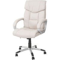 Massage-Bürostuhl HHG-749, Drehstuhl Chefsessel, Heizfunktion Massagefunktion Kunstleder creme - beige von HHG