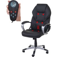 Massage-Bürostuhl HHG 753, Drehstuhl Chefsessel, Heizfunktion Massagefunktion Kunstleder schwarz von HHG