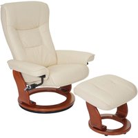 Mca Relaxsessel Halifax, Fernsehsessel Hocker, Echtleder 130kg belastbar creme, honigfarben von HHG
