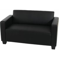 Modular 2er Sofa Couch Moncalieri Loungesofa Kunstleder 136cm schwarz - black von HHG