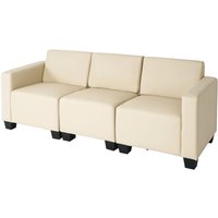 Modular 3-Sitzer Sofa Moncalieri creme von HHG