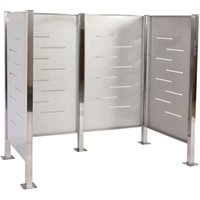 Mülltonnen-Zaun HHG 479, Mülltonnenverkleidung Mülltonnenaufbewahrung, 150x165x85cm Metall Edelstahl Mülltonnen-Zaun HHG 479, Mülltonnenverkleidung Mülltonnenaufbewahrung, 150x165x85cm Metall Edelstahl von HHG