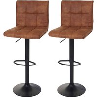 [NEUWERTIG] 2er-Set Barhocker HHG-076, Barstuhl Tresenhocker, Wildlederimitat MVG-zertifiziert vintage hellbraun von HHG