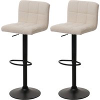 [NEUWERTIG] 2er-Set Barhocker HHG-852, Tresenhocker Barstuhl, höhenverstellbar drehbar, Stoff Boucle (450g/m²) MVG creme-beige von HHG