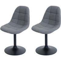 [NEUWERTIG] 2er-Set Esszimmerstuhl HHG-842, Küchenstuhl Stuhl Drehstuhl, Stahl MVG Stoff/Textil Bouclé (450g/m²) dunkelgrau von HHG