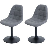 [NEUWERTIG] 2er-Set Esszimmerstuhl HHG-842, Küchenstuhl Stuhl Drehstuhl, Stahl MVG Stoff/Textil Bouclé (450g/m²) dunkelgrau von HHG